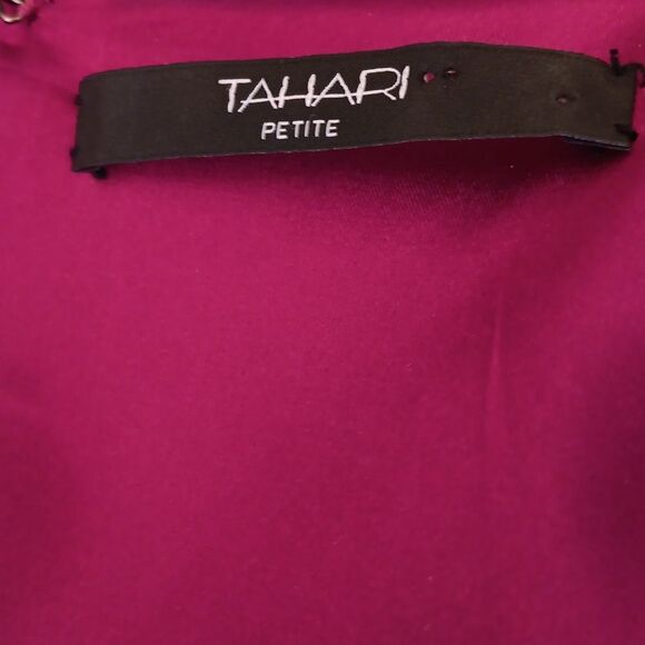 Tahari Petite Abstract Fuchsia Dress - Picture 9 of 12